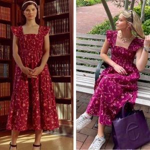 The Ellie Nap Dress - Burgundy Botanical Poplin - Burgundy Botanical Poplin / S